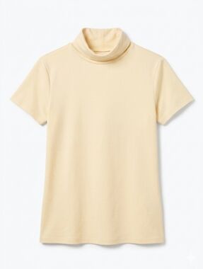 Izod French Vanilla Short Sleeve Turtle Neck Golf Shirt Sz M